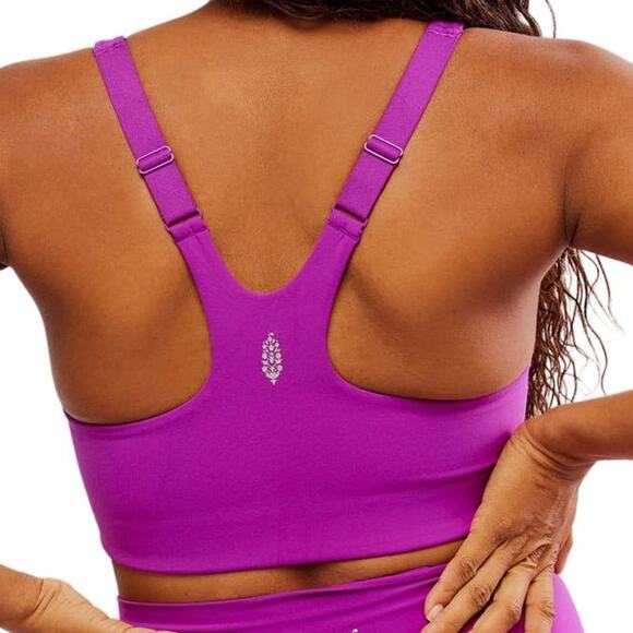 FP Movement x Hatch NWT Pink Fluorescent Berry Square Neck Maternity Sports Bra - Picture 5 of 9